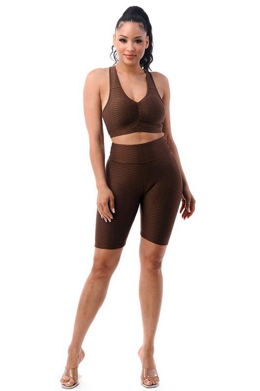 2pc Brown Short Set